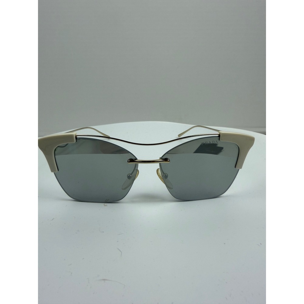 Prada SPR 21U Butterfly Sunglasses Cream Gold Rimless Made in Italy SPR21U - Picture 13 of 17
